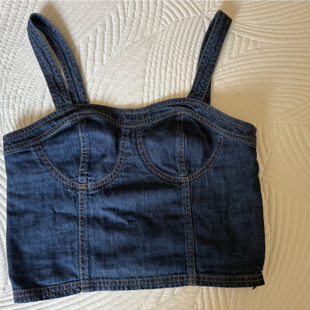 LOFT Blue Denim Tank Top